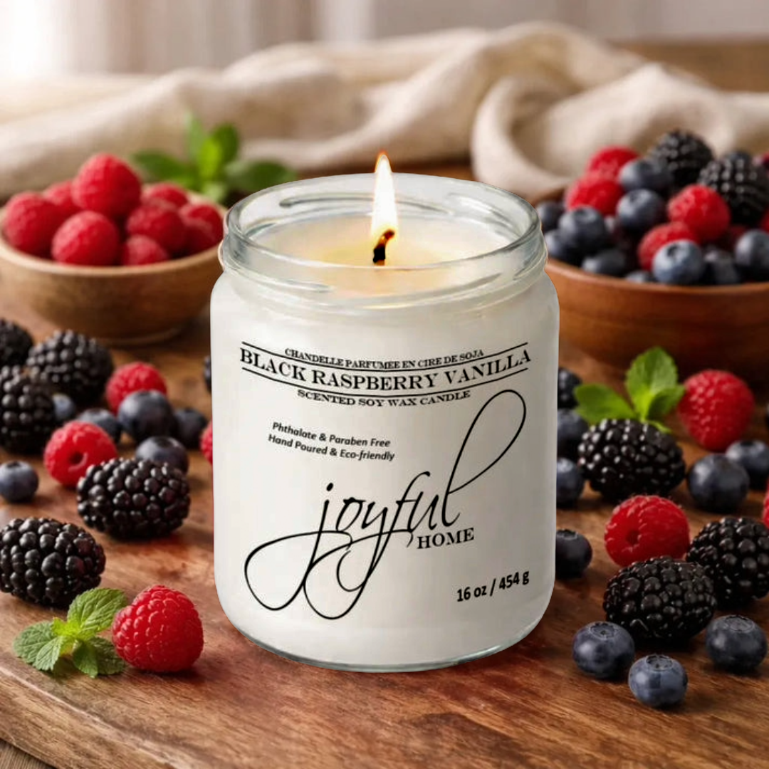 Black Vanilla Raspberry Soy Candles & Wax Melts