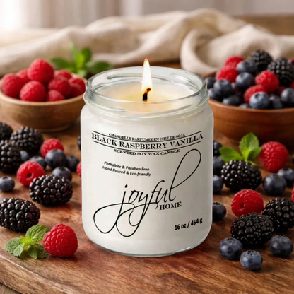 Black Vanilla Raspberry Soy Candles & Wax Melts